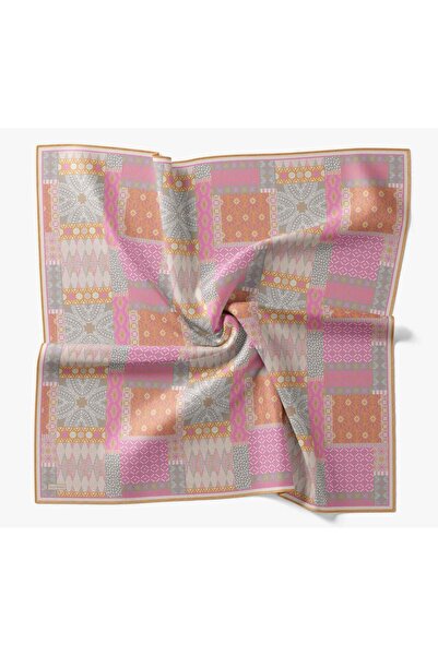 Silk Home Soft Eşarp IST Şeker Pembe Etnik Desen