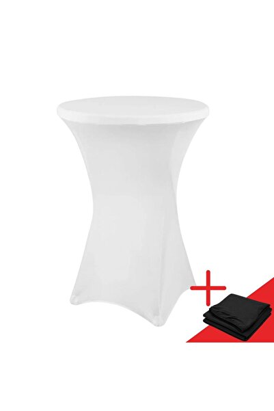 OEM Masă cocktail pliabilă 110 cm, cu husă albă