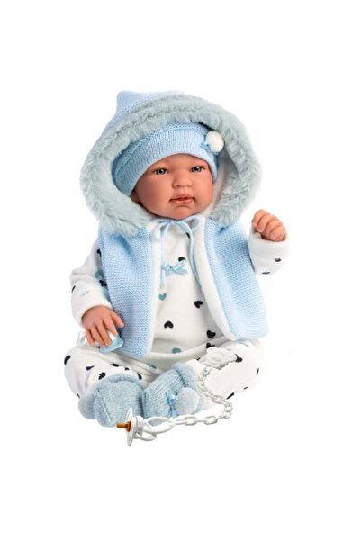 Llorens Papusa bebelus Tino, 44 cm, manuala, materiale organice, multicolor