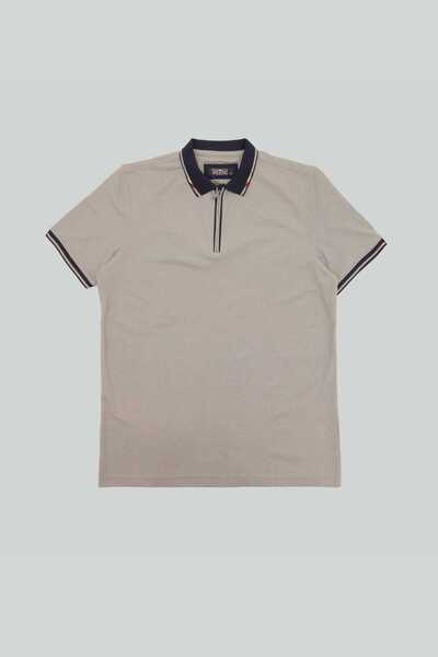THEWILDWALKING Men's Pique Half Zip Polo Neck T-Shirt
