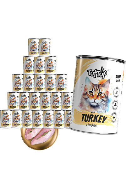 OEM Hrană umedă pisici, TufTuf, 24x400g, Carne Curcan Tocat, Pisici Adulte, S...