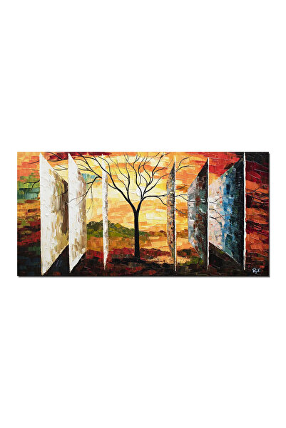 artnova Tablou inspirational pictat manual, Vieti paralele, 140x70cm ulei pe ...