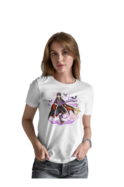 Generic عالم الموضة تيشرت قطن بطباعة عالية الجودة بتصميم انمي سورد ارت