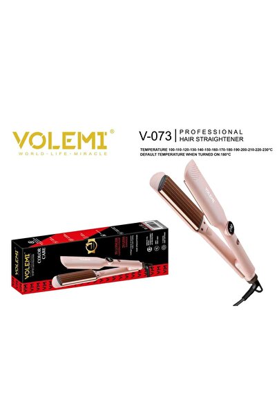 VOLEMİ Saç Tost Makinesi 14 Kademe Isı Ayarlı 100-230°C Seramik Plakalı Profesyonel Saç Dalgalandırıcı V-073