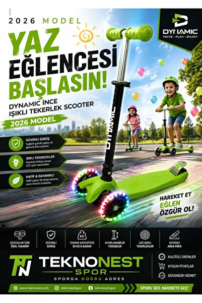 Dynamic 2026 Slim Wheel Green Scooter