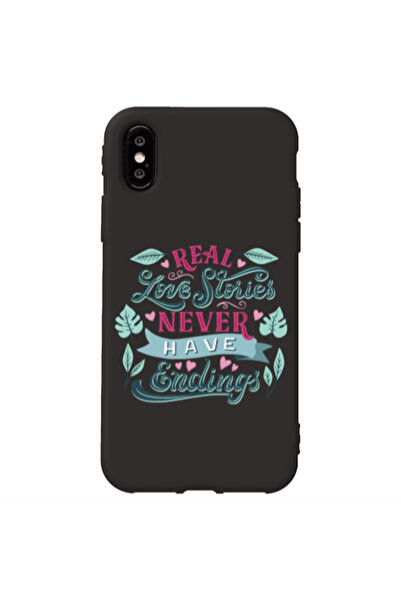 Other Apple iPhone Xs Max Love Stories Black Colored Silicone TPU Θήκη