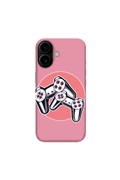 Other Apple Iphone 16 plus Retro Joysticks Pink Colored Silicone TPU Θήκη