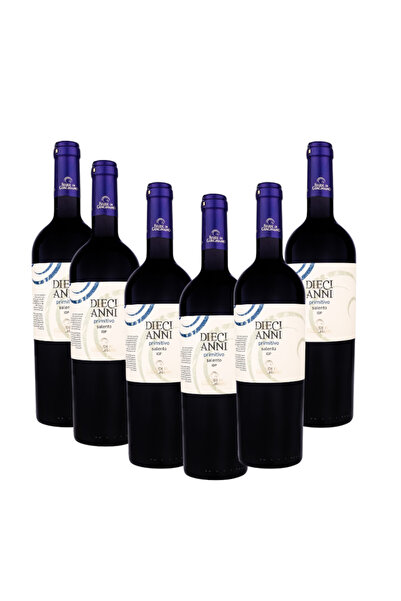 Feudi Set Vin Rosu Sec Di Guagnano Diecianni Primitivo Salento 13.5%, 6 x 0.75l