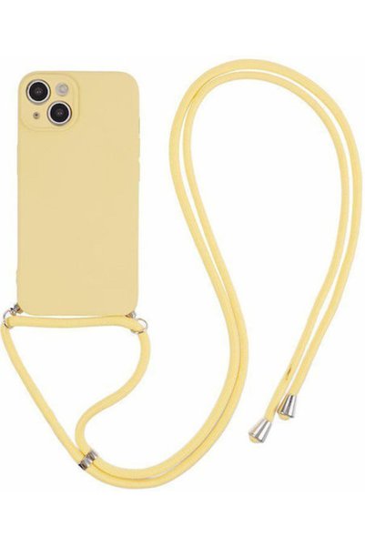 OEM Θήκη Πλάτης Σιλικόνης με Λουράκι Κίτρινο (iPhone 14) Κωδικός: 01IPH5949