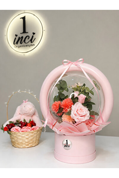 Çiçek Buketli Bobo Balon Kutusu