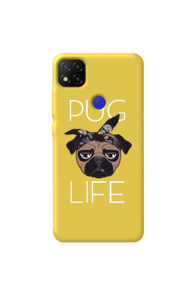 Other Xiaomi Redmi 9c Pug Life Yellow Colored Silicone TPU Θήκη