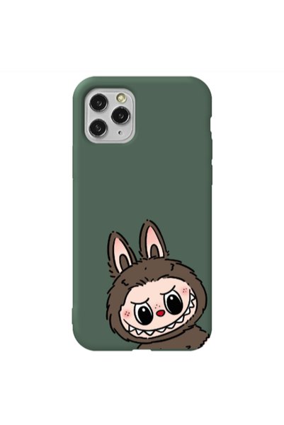 Other Apple iPhone 11 Pro Max Labubu7 Dark Green Colored Silicone TPU Θήκη