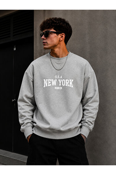 caddekombin Unisex New York Est. 1986 Printed Crew Neck Sweatshirt