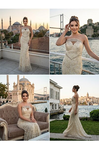 ESİN GİYİM Tel taşlı abiye