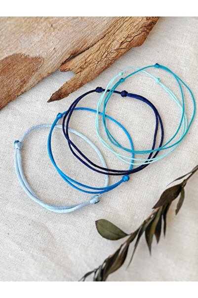 Atölye Merdiven Unisex 5-Piece String Bracelet Combination Set Blue Tones