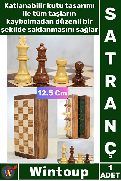 Wintoup # Chess Magnetic Travel Type Mini Magnet Stones Wooden Foldable Boxed...