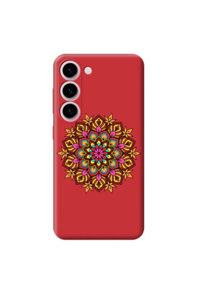 Other Samsung S23 Plus Mandala D6 Red Colored Silicone TPU Θήκη