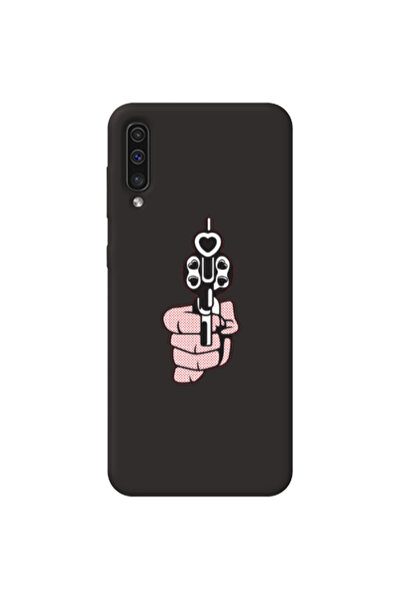 Other Samsung A70 Heart gun Black Colored Silicone TPU Θήκη