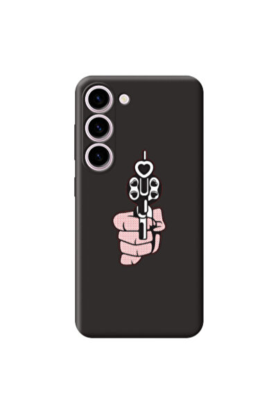 Other Samsung S23 Plus Heart gun Black Colored Silicone TPU Θήκη
