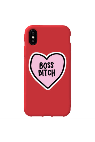 Other Apple iPhone Xs Max Boss Bitch Red Colored Silicone TPU Θήκη