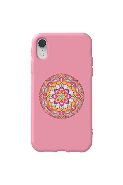 Other Apple iPhone Xr Mandala D103 Pink Colored Silicone TPU Θήκη