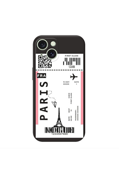 Other Apple iPhone 15 Plus Paris FRA Black Colored Silicone TPU Θήκη