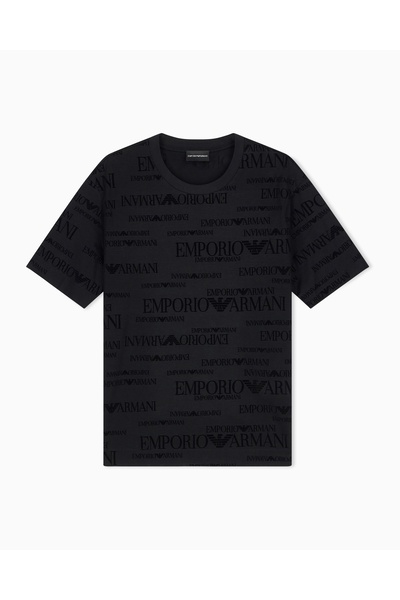 Emporio Armani Men's Cotton Crew Neck Short Sleeve Black T-Shirt