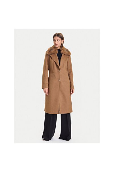 Guess Palton de lână pentru femei W5BL19W2642 Maro