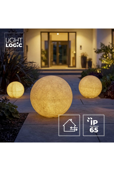 LightLogic Lampă decorativă de grădină LL BELO 40 T, tip sferă, E27, IP65, te...