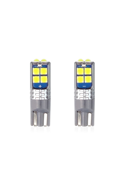 OEM Set becuri auto cu LED CANBUS compatibil T10 W5W 10 SMD Alb 12/24V, desti...
