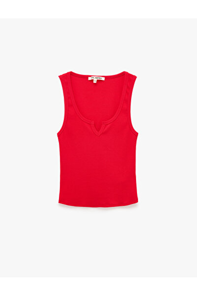 Koton Cotton Slim Fit V-Neck Basic Tank Top