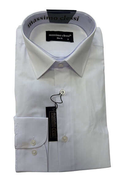OEM Cămașă bărbați, OEM, slim fit, alb, mărimea S