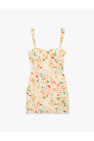 Koton Kolsuz Degaje Yaka Pamuklu Bodycon Elbise