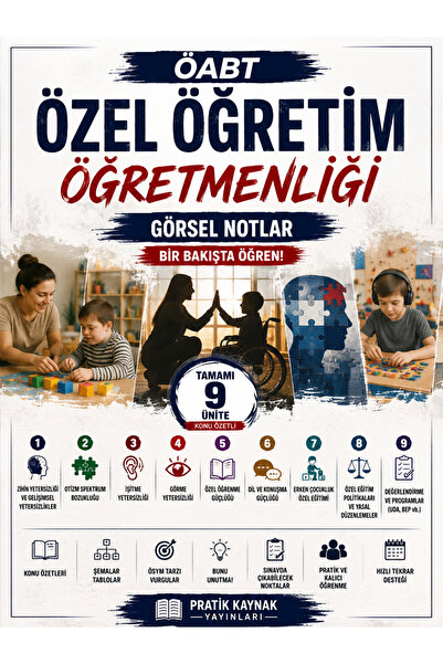 Pratik Kaynak Yayınları 2026 MEB-AGS ÖABT Özel Eğitim Öğretmenliği Görsel Not...
