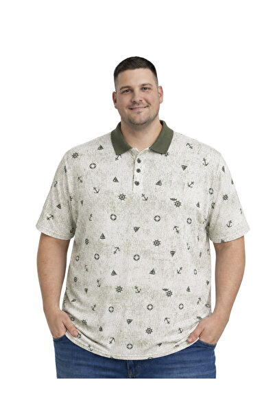 BattalModa Men's Large Size Khaki Polo Collar Marina Short Sleeve T-Shirt 3Xl...