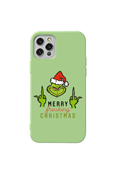 Other Apple iPhone 12 Pro Merry Christmas44 Light Green Colored Silicone TPU ...