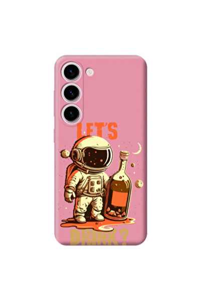Other Samsung S23 Lets drink Pink Colored Silicone TPU Θήκη
