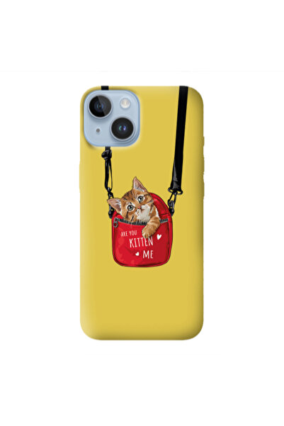 Other Apple iPhone 14 Plus Are you kitten Yellow Colored Silicone TPU Θήκη