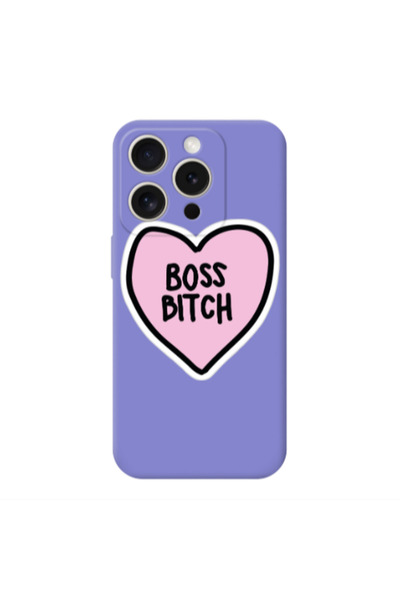 Other Apple iPhone 15 Pro Max Boss Bitch Purple Colored Silicone TPU Θήκη