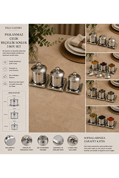 PALU GASTRO 9-Piece Stainless Steel Jam Bowl, Sauce Bowl, and Presentation Set
