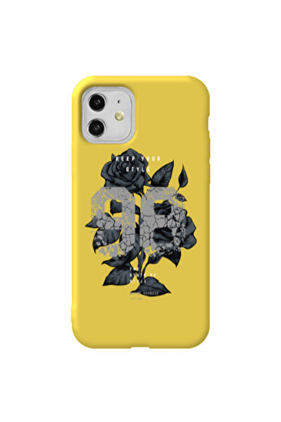 Other Apple iPhone 11 Flower 98 Yellow Colored Silicone TPU Θήκη