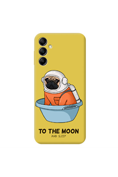 Other Samsung A24 To the moon Yellow Colored Silicone TPU Θήκη