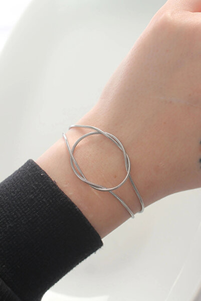 ARMÜZ 316L Steel Silver Color Knot Model Bracelet