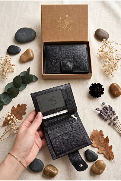willpolo Genuine Leather Medium Size Women's Hand Portfolio with Coin Compart...