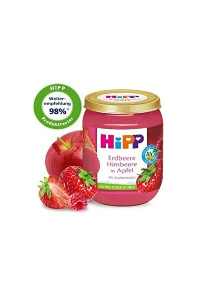 Hipp Πουρές Φρούτων Μήλο, Φράουλα & Σμέουρο Χωρίς Γλουτένη για 5 μηνών+ 160γρ