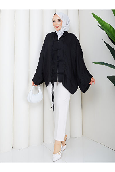 Modam Bella Bağlama Detaylı Salaş Kimono Tunik
