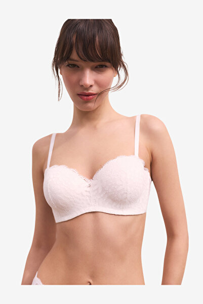 Penti Women Lotus Lace White Strapless Wired Bra