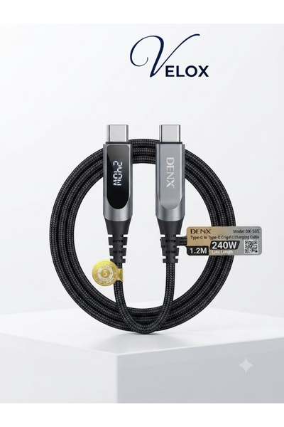 Denx Type-C to Type-C Cable Supports 240W High-Power Charging Fast Charging D...