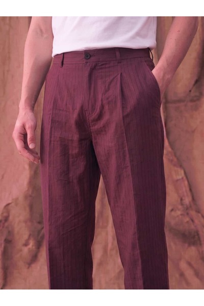 Atelier Old Money Düz Kesim Çizgili Pantolon SS7287