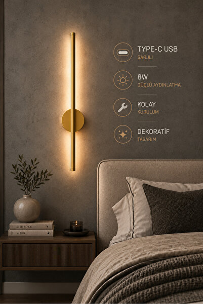 FKLIGHT 75CM / USB Sarjlı Resim / Tablo / Ayna / Duvar / Eskitme kasa Ledli A...